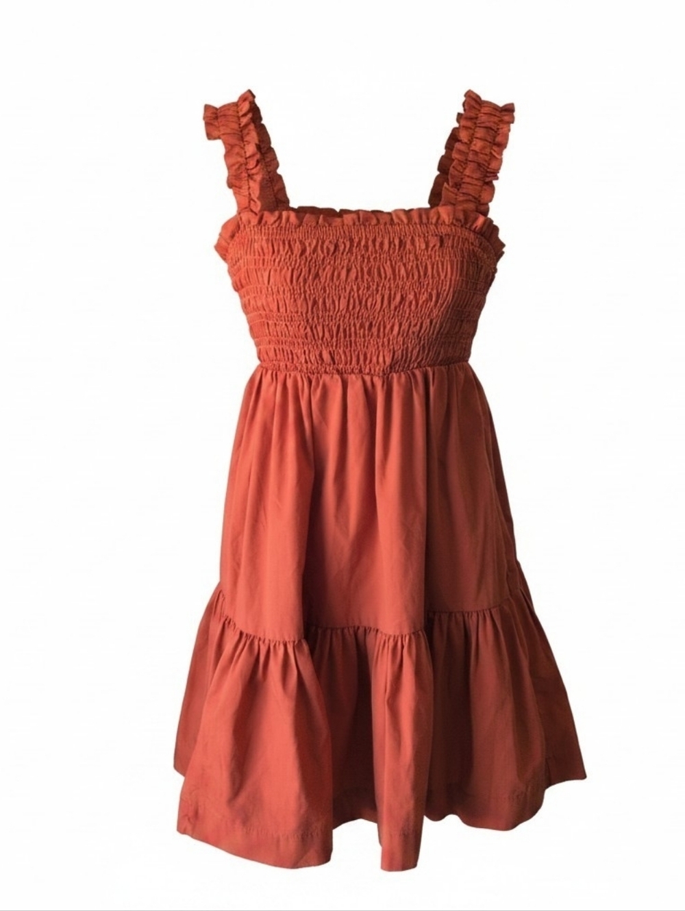 Abercrombie & Fitch Rust Orange Smocked Mini Dress